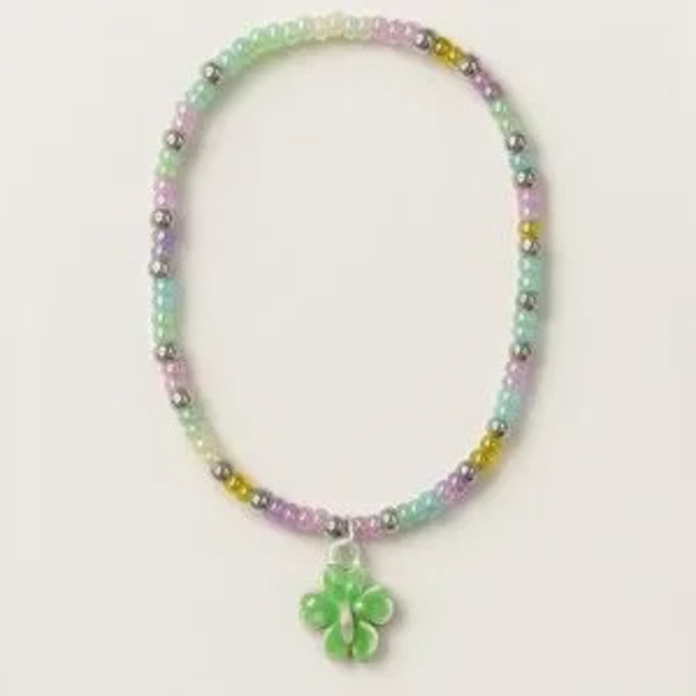 ?? Pastel Beaded Kids Bracelet with Clover Charm ????